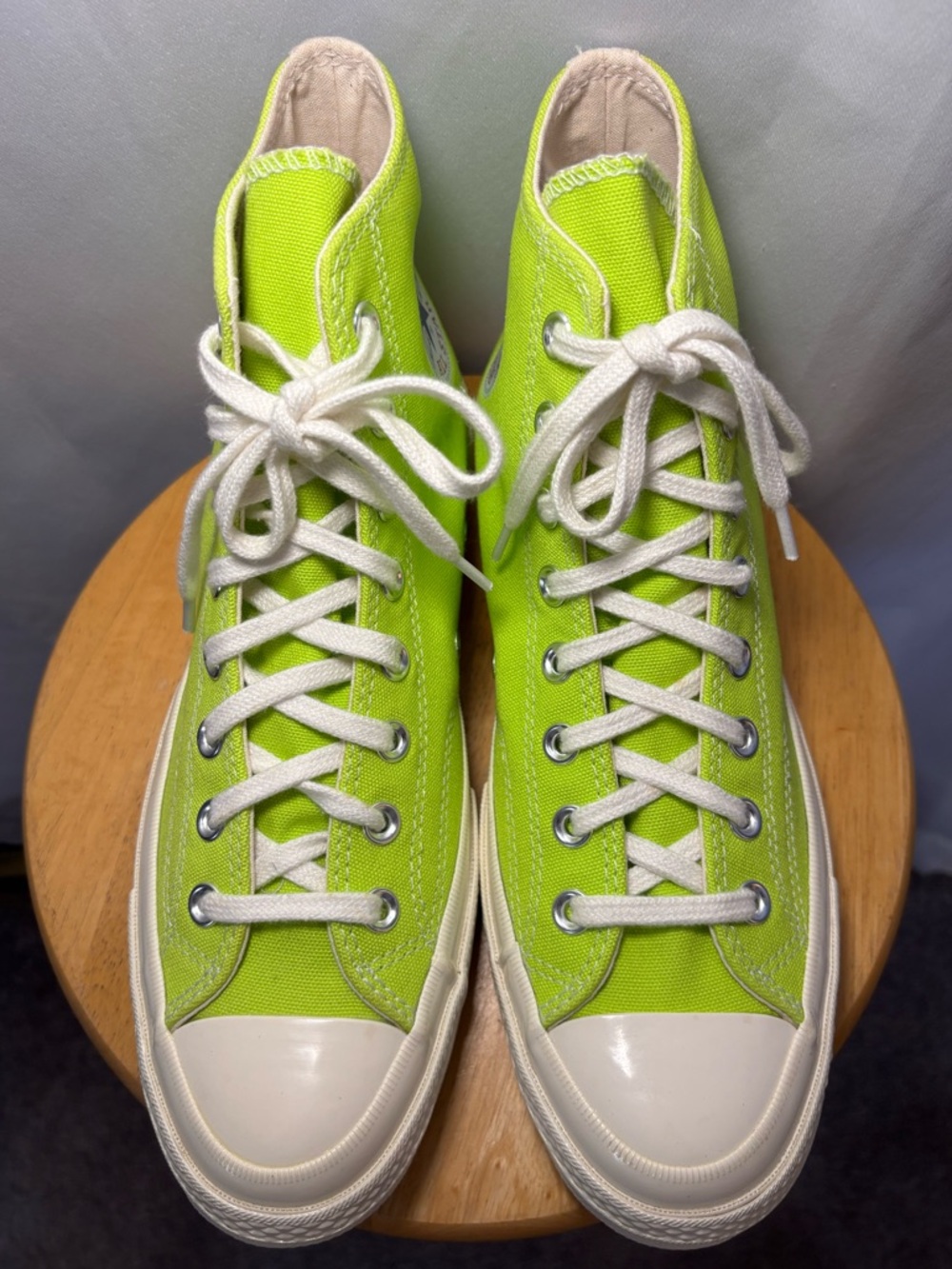 Converse x Comme des Garçons Play Neon Green High Top Sneakers 10W - Picture 5 of 10